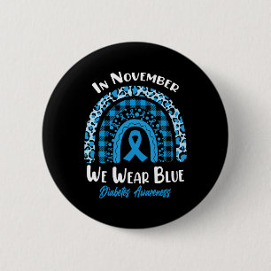 Im November tragen wir Blaue Regenbogendiabetes-Aw Button