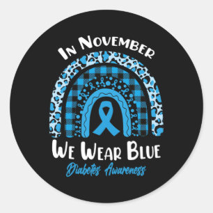 Im November tragen wir Blaue Regenbogendiabetes-Aw Runder Aufkleber