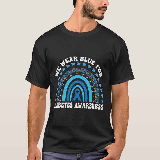 Im November tragen wir Blaue Regenbogendiabetes-Aw T-Shirt (Vorderseite)