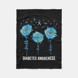 Im November tragen wir blaue Sonnenblumen Diabetes Fleecedecke