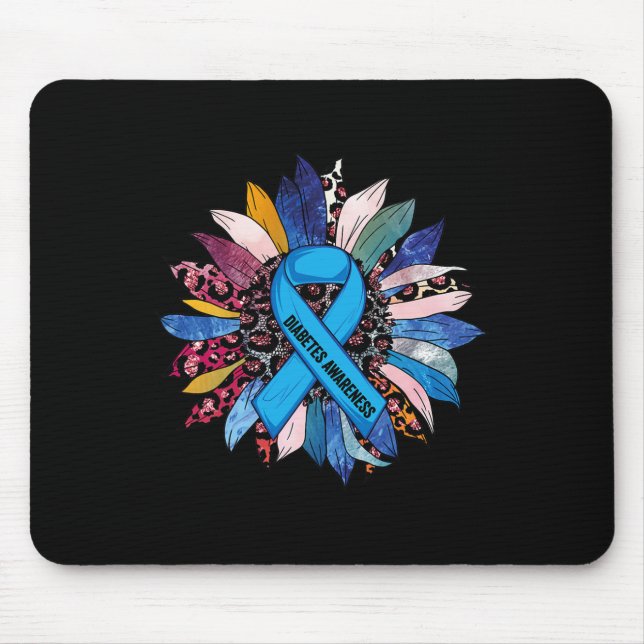 Im November tragen wir blaue Sonnenblumen Diabetes Mousepad (Vorne)