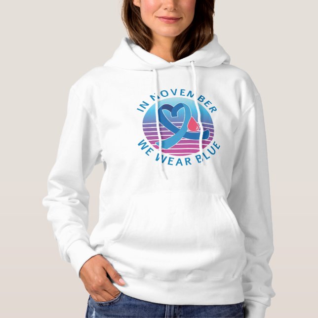 Im November tragen wir Blauen Diabetes Bewusstsein Hoodie (Vorderseite)