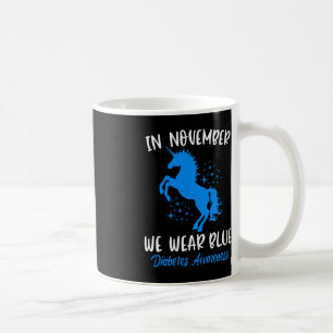 Im November tragen wir Blauen Diabetes Bewusstsein Kaffeetasse