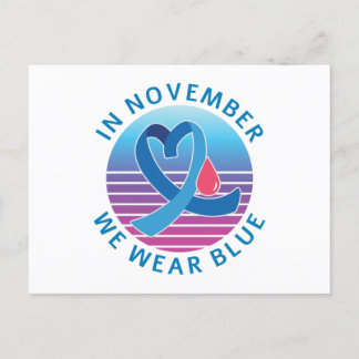 Im November tragen wir Blauen Diabetes Bewusstsein Postkarte