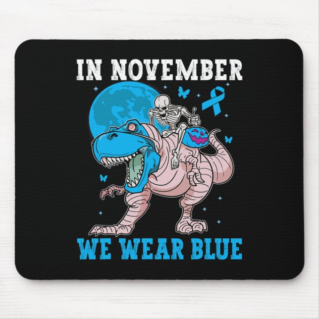 Im November tragen wir blauen Diabetes Trex Dino K Mousepad (Vorne)