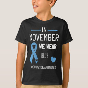 Im November tragen wir blauen Diabetes Typ 1. T-Shirt