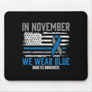 Im November tragen wir blauen T1D T2D Diabetes. Mousepad
