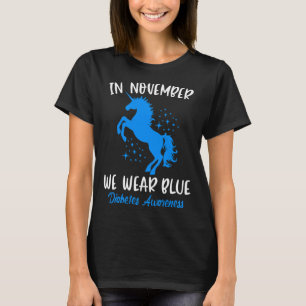Im November tragen wir Blauer Diabetes-Bewusstsein T-Shirt