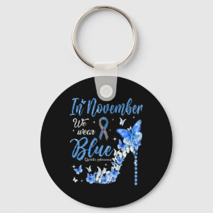 Im November tragen wir Blauer Diabetes-Butter Schlüsselanhänger