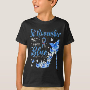 Im November tragen wir Blauer Diabetes-Butter T-Shirt