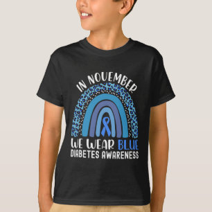 Im November tragen wir Blauer Diabetes Rainbo T-Shirt