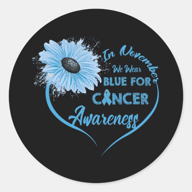 Im November tragen wir Blauer für Diabetes-Bewusst Runder Aufkleber (Vorderseite)