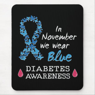 Im November tragen wir blaues Diabetes-Bewusstsein Mousepad
