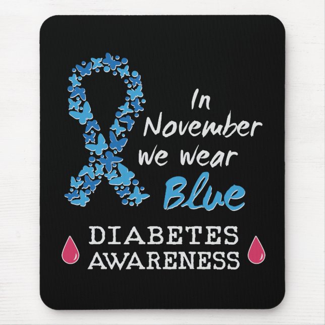 Im November tragen wir blaues Diabetes-Bewusstsein Mousepad (Vorne)