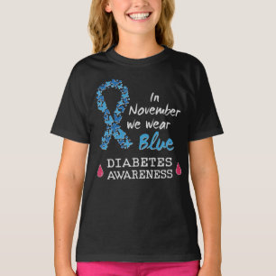 Im November tragen wir blaues Diabetes-Bewusstsein T-Shirt