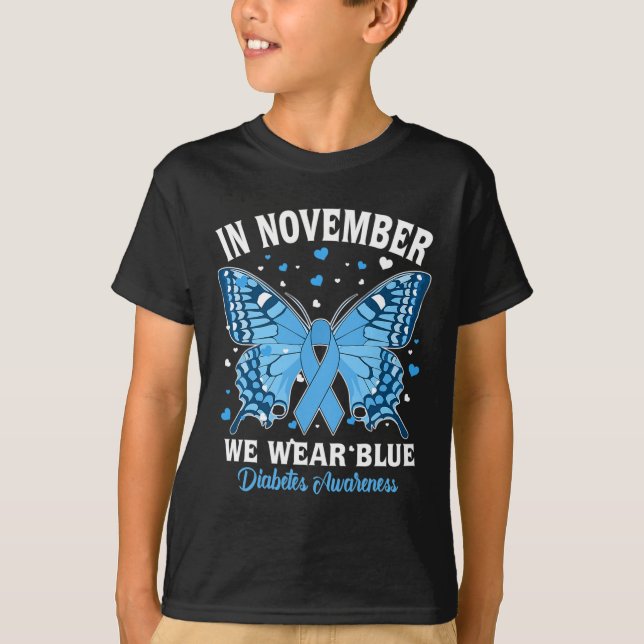 Im November tragen wir das Bewusstsein für Blaue D T-Shirt (Vorderseite)