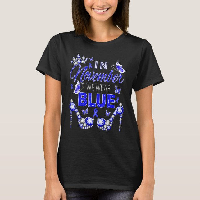 Im November tragen wir das blaue Diabetes-Sensibil T-Shirt (Vorderseite)