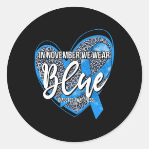 Im November tragen wir den Monat des Blauen Diabet Runder Aufkleber