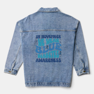 Im November tragen wir ein blaues Diabetes-Bewusst Jeansjacke