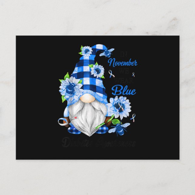 Im November tragen wir ein blaues Genom Diabetes-B Einladungspostkarte (Vorderseite)