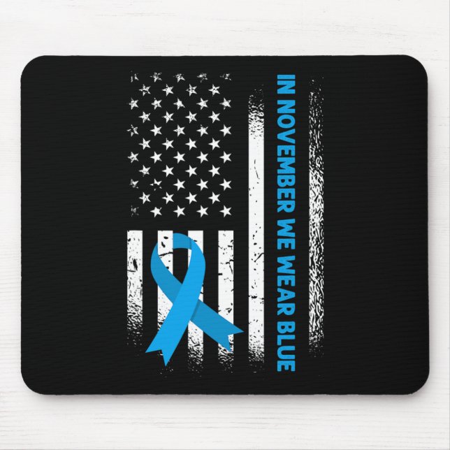 Im November tragen wir ein blaues T1d Diabetes-Bew Mousepad (Vorne)