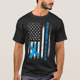 Im November tragen wir ein blaues T1D Diabetes-Bew T-Shirt