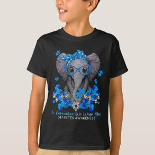 Im November tragen wir eine blaue Elefantendiabete T-Shirt
