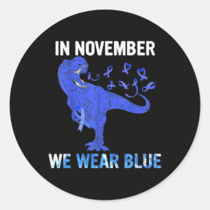 Im November tragen wir eine Blauer Diabetes-Sensib Runder Aufkleber