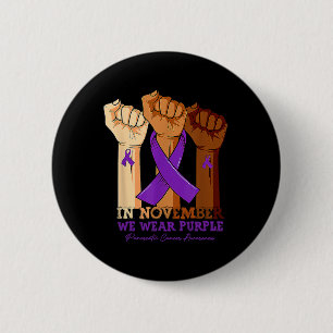 Im November tragen wir eine Lila Bauchspeicheldrüs Button