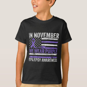 Im November tragen wir lila Epilepsie-Bewusstsein T-Shirt