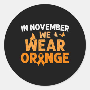 Im November tragen wir Orange Crps Awareness Runder Aufkleber