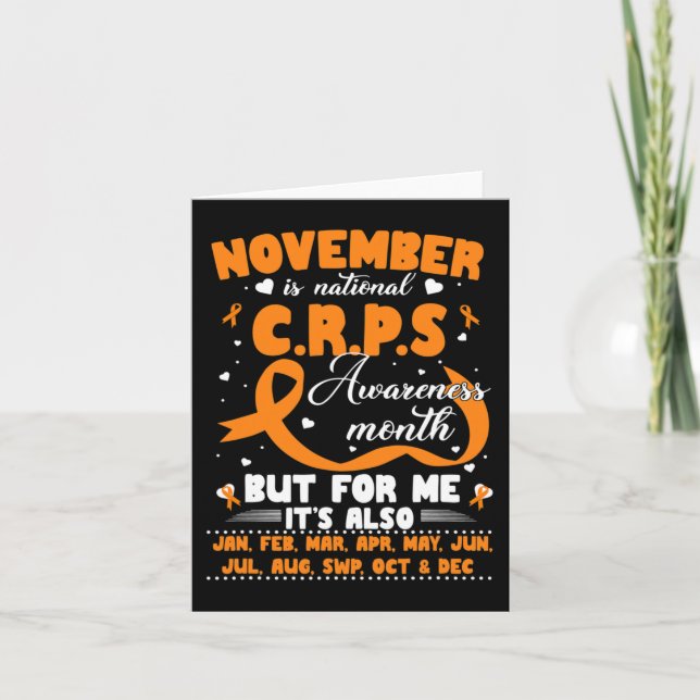Im November tragen wir Orange Ribbon CRPS Bewussts Karte (Vorderseite)