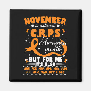 Im November tragen wir Orange Ribbon CRPS Bewussts Magnet