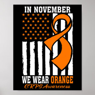 Im November tragen wir Orange Ribbon Crps Bewussts Poster