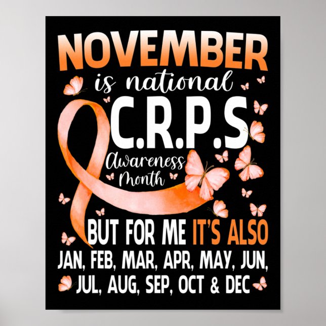 Im November tragen wir Orange Ribbon CRPS Bewussts Poster (Vorne)