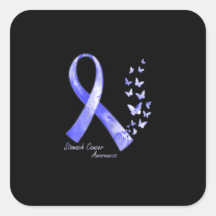 Im November tragen wir Periwinkle Ribbon Stomach C Quadratischer Aufkleber