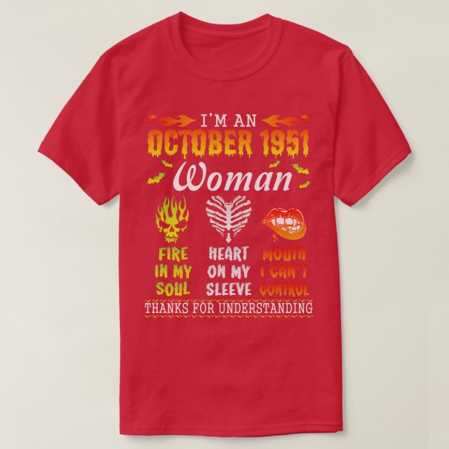 Im Oktober 1951 brennen Frauen in meinem Soul Herz T-Shirt (Design vorne)