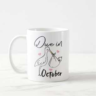 Im Oktober fällig Süßer Schwan trägt ein lustiges  Kaffeetasse