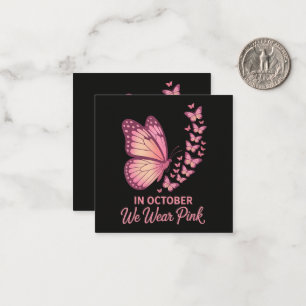 Im Oktober Pink Breast Butterfly Mitteilungskarte