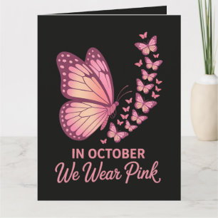 Im Oktober Rosa Brust Schmetterling Dankeskarte
