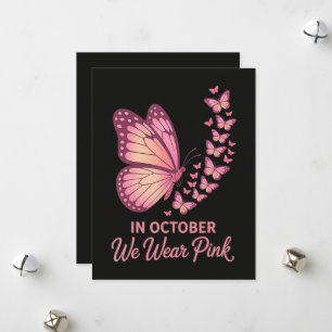 Im Oktober Rosa Brust Schmetterling Feiertagskarte