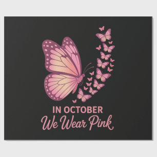 Im Oktober Rosa Brust Schmetterling Geschenkpapier