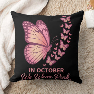 im Oktober rosa Brust Schmetterling Kissen