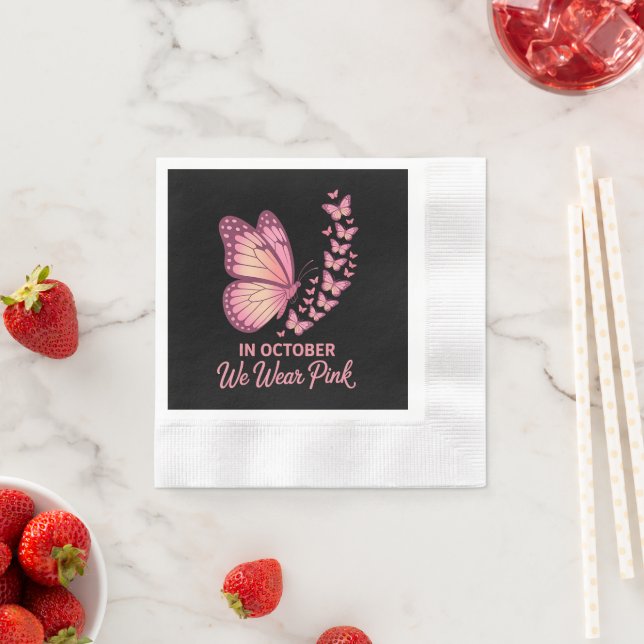 im Oktober rosa Brust Schmetterling Serviette (Beispiel)