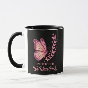 Im Oktober Rosa Brust Schmetterling Tasse