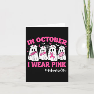 Im Oktober trage ich Pink Va Nurse Life Brustkrebs Karte