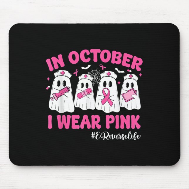 Im Oktober trage ich rosa Er nährt den Brustkrebs Mousepad (Vorne)