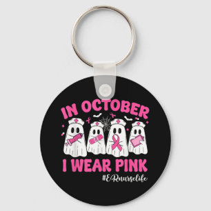 Im Oktober trage ich rosa Er nährt den Brustkrebs Schlüsselanhänger