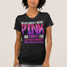 Im Oktober trage ich rosa und für Brustkrebs lila T-Shirt