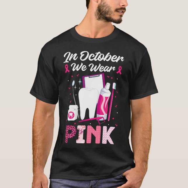 Im Oktober tragen Sie das Bewusstsein für rosa Bru T-Shirt (Vorderseite)